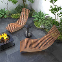 Load image into Gallery viewer, Premium Acacia Wood Rocking Chair Widened High Back Slatted Seat