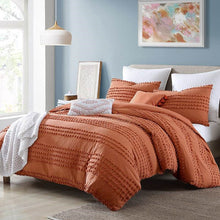 Load image into Gallery viewer, Full/Queen 5-Piece 100-Percent Cotton Clip Dot Comforter Set in Brick Orange