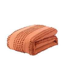 Load image into Gallery viewer, Full/Queen 5-Piece 100-Percent Cotton Clip Dot Comforter Set in Brick Orange