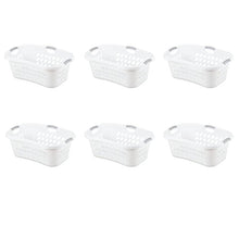 Load image into Gallery viewer, Set of 6 White Laundry Baskets w/ Carry Handles