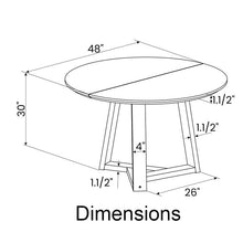 Load image into Gallery viewer, 48 Inch Round Scandinavian Solid Wood Dining Table in Blonde