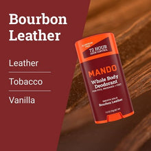 Load image into Gallery viewer, Mando Whole Body Men's Smooth Solid Deodorant Bourbon Leather 2.6oz - New
