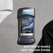 Load image into Gallery viewer, Dove Men+Care 72hr Antiperspirant &amp; Deodorant Stick Stain Defense Clean 2.7oz/2ct - New
