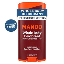 Load image into Gallery viewer, Mando Whole Body Men's Smooth Solid Deodorant Bourbon Leather 2.6oz - New