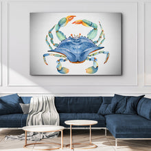 Load image into Gallery viewer, Crab Watercolor Canvas Wall Art IV