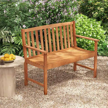 Load image into Gallery viewer, Solid Wood 4-Ft. Outdoor Patio Garden Bench - 800 lbs. Weight Capacity