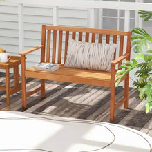Load image into Gallery viewer, Solid Wood 4-Ft. Outdoor Patio Garden Bench - 800 lbs. Weight Capacity