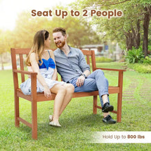 Load image into Gallery viewer, Solid Wood 4-Ft. Outdoor Patio Garden Bench - 800 lbs. Weight Capacity