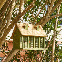 Load image into Gallery viewer, Green Wood Garden Bird House with 1 Compartment and 4 Holes