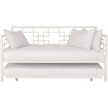 Load image into Gallery viewer, Contemporary White Metal Daybed Frame with Twin Pull-Out Trundle Bed