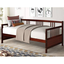 Load image into Gallery viewer, Twin size 2-in-1 Wood Daybed Frame Sofa Bed in Brown Cherry Finish