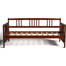 Load image into Gallery viewer, Twin size 2-in-1 Wood Daybed Frame Sofa Bed in Brown Cherry Finish