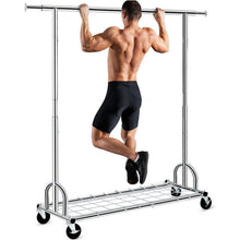 Load image into Gallery viewer, Heavy Duty Metal Clothing Garment Rack with Lockable Wheels - 450 lbs. Capacity