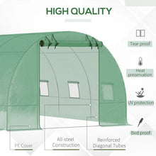 Load image into Gallery viewer, 26.2 ft x 9.7 ft Outdoor Walk-in Greenhouse with Green PE Cover and Steel Frame