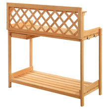Load image into Gallery viewer, Outdoor Home Garden Wooden Potting Bench with Storage Drawer