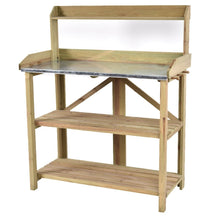 Load image into Gallery viewer, Outdoor Garden Workstation Potting Bench with Metal Top