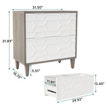Load image into Gallery viewer, Modern Grey/White Wood 2 Drawer Filing Cabinet Printer Stand