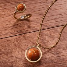 Load image into Gallery viewer, 'Shoot Your Shot' Basketball Open Fidget Ring