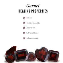 Load image into Gallery viewer, Natural Red Garnet Half Eternity Ring with Diamond