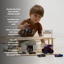 Load image into Gallery viewer, Wooden Gas Station Toy