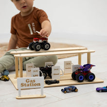 Load image into Gallery viewer, Wooden Gas Station Toy