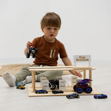 Load image into Gallery viewer, Wooden Gas Station Toy