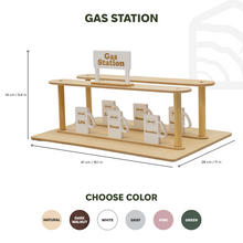 Load image into Gallery viewer, Wooden Gas Station Toy
