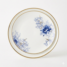 Load image into Gallery viewer, Blue Floral Accent Plate - Set of 4