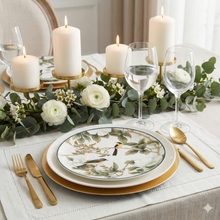 Load image into Gallery viewer, Green Floral Accent Plate - Set of 4