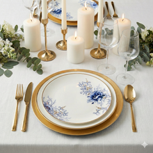 Load image into Gallery viewer, Blue Floral Accent Plate - Set of 4