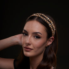 Load image into Gallery viewer, Gold  Crystal Beaded Hairband