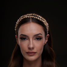 Load image into Gallery viewer, Gold  Crystal Beaded Hairband