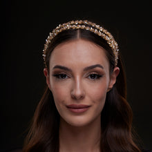 Load image into Gallery viewer, Gold  Crystal Beaded Hairband