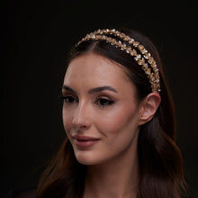 Load image into Gallery viewer, Gold  Crystal Beaded Hairband