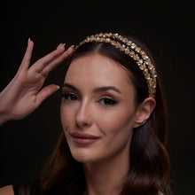 Load image into Gallery viewer, Gold  Crystal Beaded Hairband