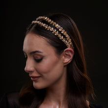 Load image into Gallery viewer, Gold  Crystal Beaded Hairband