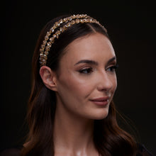 Load image into Gallery viewer, Gold  Crystal Beaded Hairband
