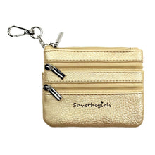 Load image into Gallery viewer, Zippered Pouch Gold w/Silver Hardware