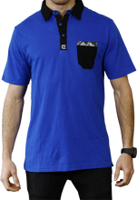 Load image into Gallery viewer, Rockwell Tri-Blend Pocket Polo - Blue