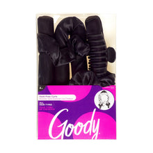 Load image into Gallery viewer, Goody Black Overnight Heatless Hair Curler Set with Claw Clip and Satin Scrunchies, No Heat, 4 Ct