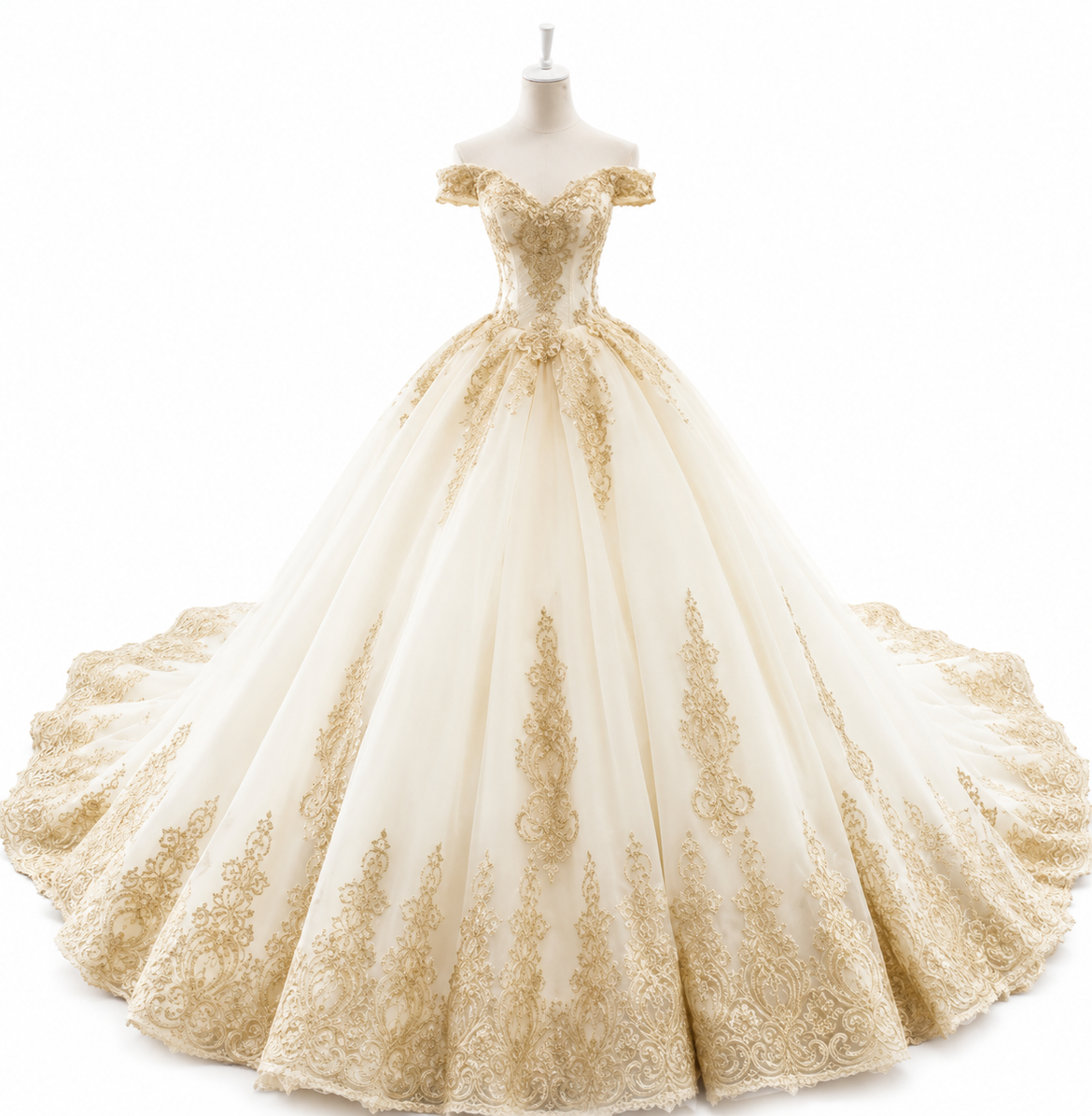 Gorgeous Ball Gown Wedding Dress with Beads EDL110