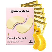 Load image into Gallery viewer, Grace &amp; Stella Energizing Under Eye Mask - Gold 6 Pairs - Gel Eye Patches for Dark Circles, Puffy Eyes, Wrinkles, Undereye Bags
