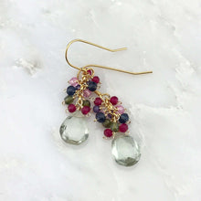 Load image into Gallery viewer, Green Amethyst Bala Earrings