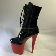 Load image into Gallery viewer, Black Sexy Platform Boots 20cm Heel Women's