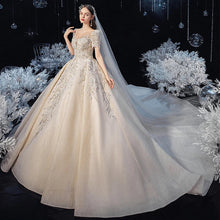 Load image into Gallery viewer, Luxury Ivory Wedding Dress with Scoop Neck EDL764