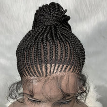 Load image into Gallery viewer, 30" Braided Lace Front Wig for Black Women | African Braids with Baby Hair | Synthetic Glueless Mat Wig