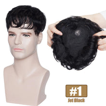 Load image into Gallery viewer, S-noilite 16x19cm 35g Men Toupee Human Hair Replacement System Hair Toppers Hairpiece 4Inch Hair Wig Men Clip In Hair Extensions