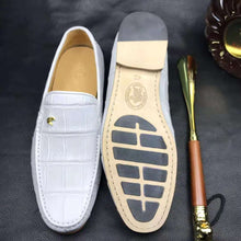 Load image into Gallery viewer, White Crocodile Leather Loafers Handmade Dress Shoes Men's