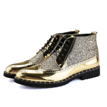Load image into Gallery viewer, Boots Gold Wedding Dress Shoes Men's