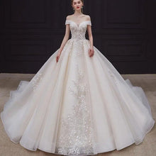 Load image into Gallery viewer, Elegant Off The Shoulder Wedding Gown EDW469